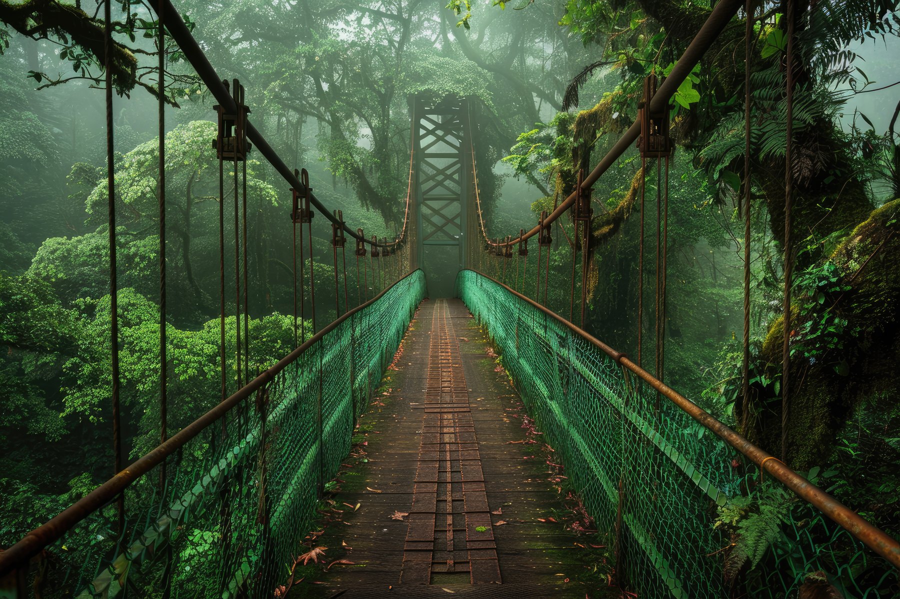 A bridge through the Costa Rican rainforest, representing a lifelong path through education