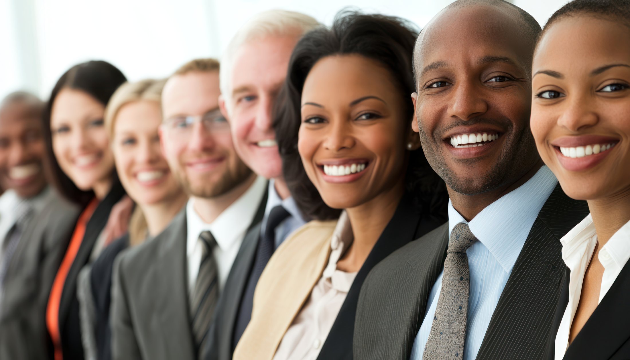 A diverse team working and growing together